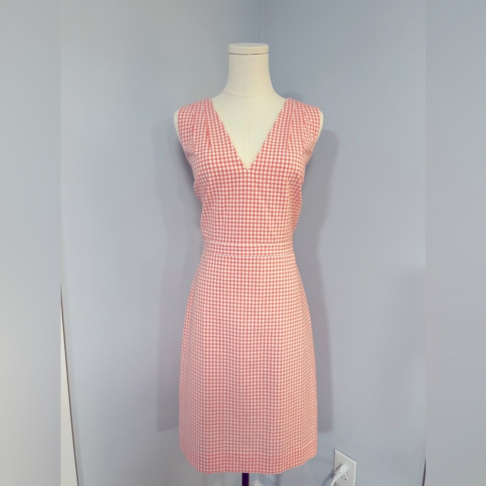 J.Crew V-Neck Seersucker Dress in Gingham